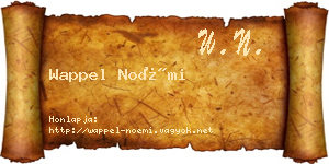 Wappel Noémi névjegykártya